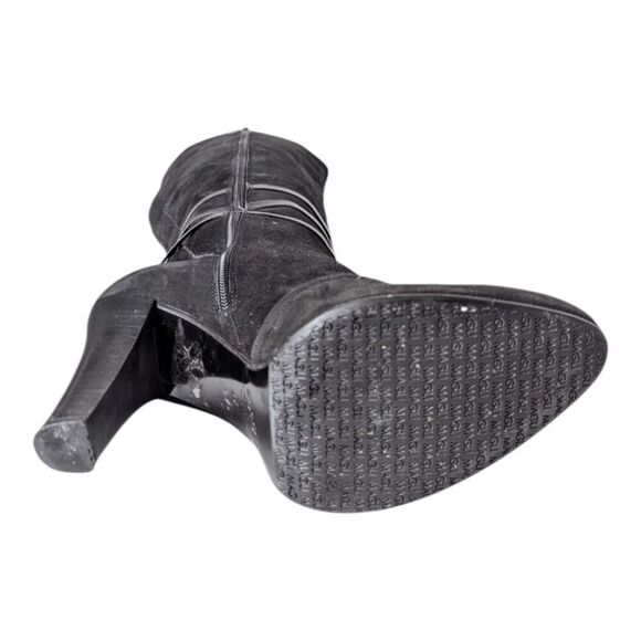 BRUNO MAGLI Tall Black Suede Buckled Over The Knee Boot Size 40 - Picture 8 of 9